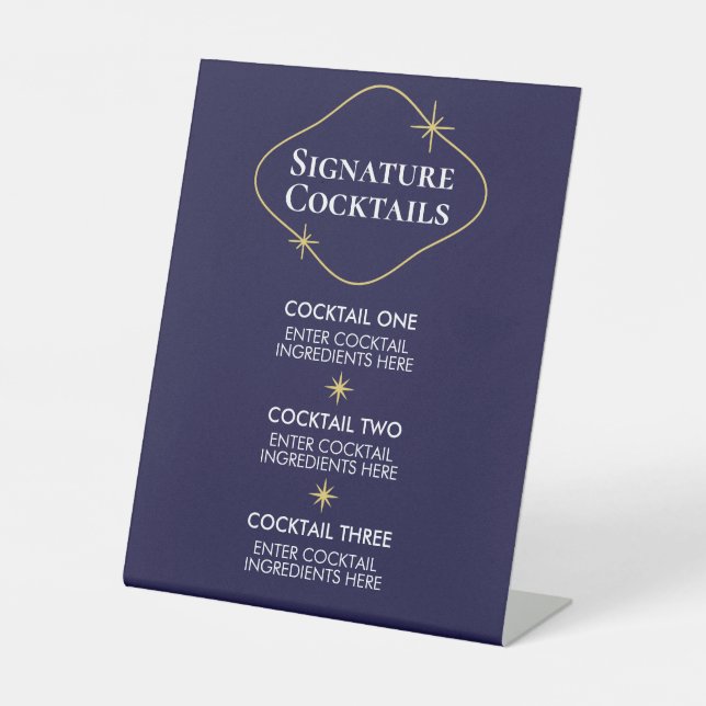 Celestial Minimalist Wedding Cocktails Sign (Front)