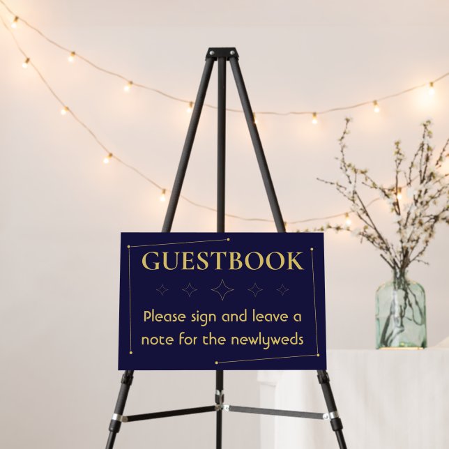 Celestial Minimalist Wedding Guestbook Sign (In Situ (Stand))