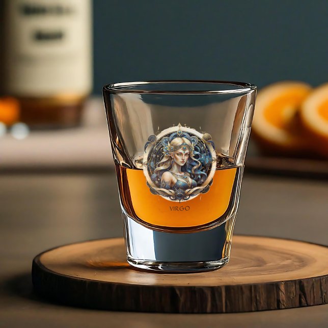 Celestial Modern Astrology Symbol Fantasy Virgo Shot Glass (Creator Uploaded)
