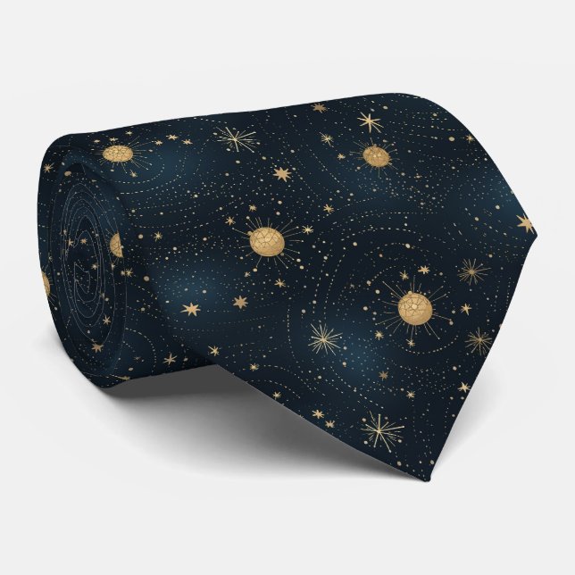 Celestial Monogram Necktie (Rolled)