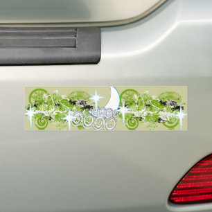 Celestial Moon Add Custom Text in Design Tool Bumper Sticker