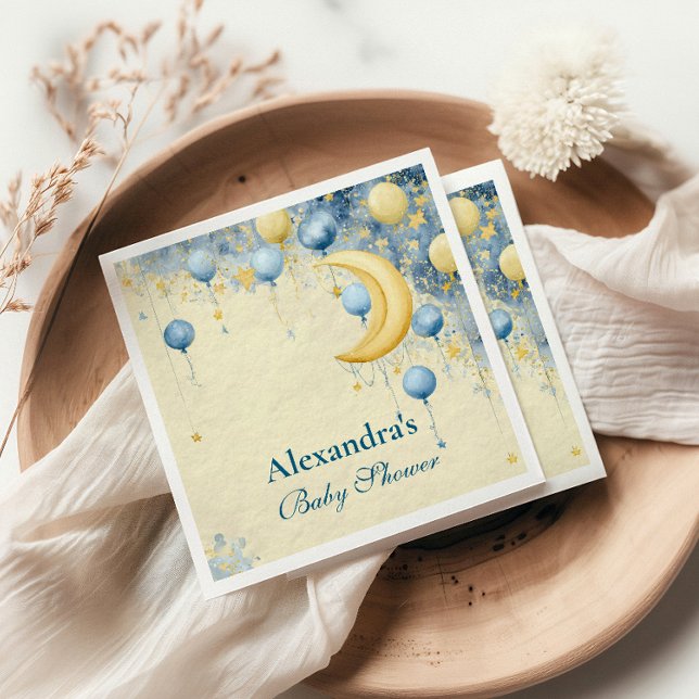 Celestial Moon and Stars Baby Shower Napkins (Creator Uploaded)