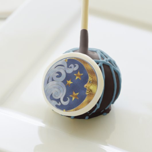 Celestial Moon and Stars Cake Pop (Front Insitu)