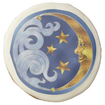 Celestial Moon And Stars Cookie Treat by Spice at Zazzle