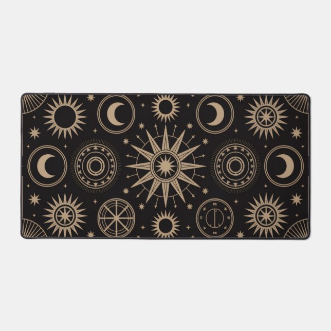 Celestial Moon and Stars Desk Mat (Front)