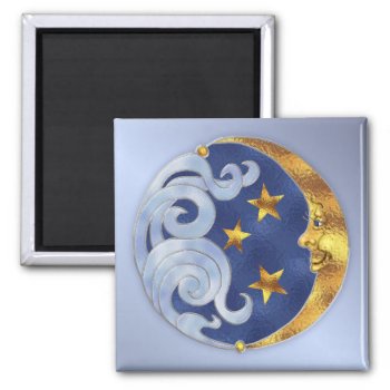 Celestial Moon And Stars Magnet by Spice at Zazzle