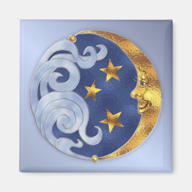 Celestial Moon and Stars Magnet (Front)