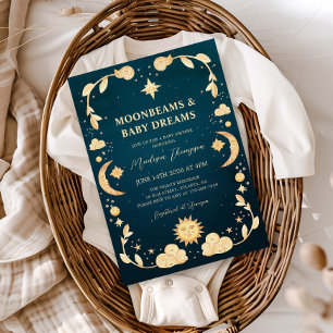 Celestial Moon and Stars Mystical Baby Shower Invitation