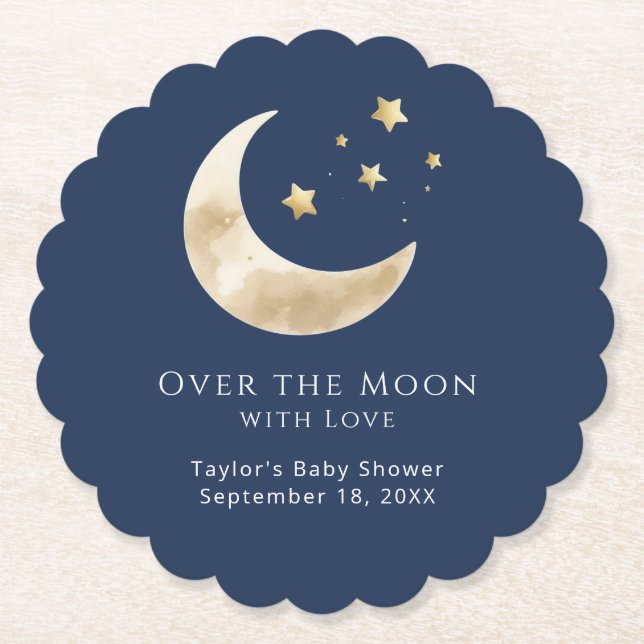 Celestial Moon and Stars Over the Moon Coaster (Front)