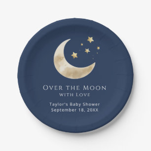 Celestial Moon and Stars Over the Moon Paper Plates