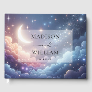 Celestial Moon and Stars Personalized Wedding Guest Book