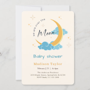 Celestial Moon and Stars Sky Baby Shower Invitation