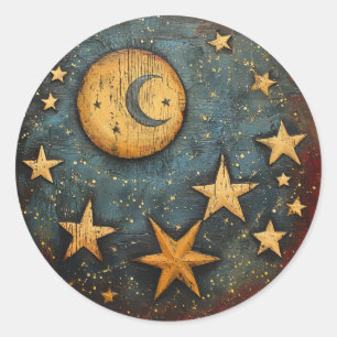 Celestial Moon and Stars Stickers
