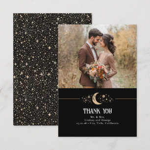 Celestial Moon and Stars Thank You Photo Card
