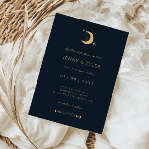 Celestial Moon and Stars Wedding Invitation