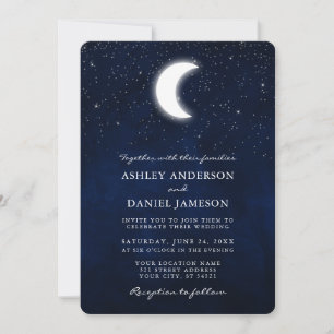 Celestial Moon and Stars Wedding Invitation