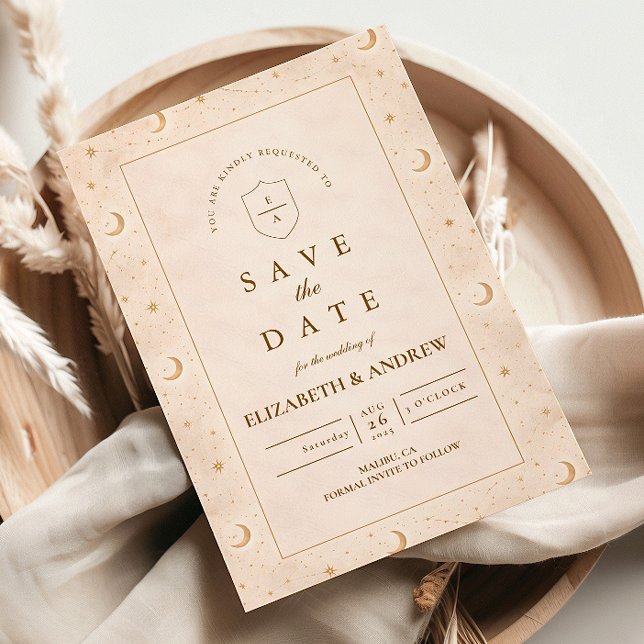 Celestial Moon And Stars Wedding Save The Date (Creator Uploaded)