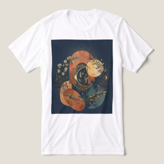 Celestial Moon and Sun Gold Arch Mystic Botanical Tri-Blend Shirt