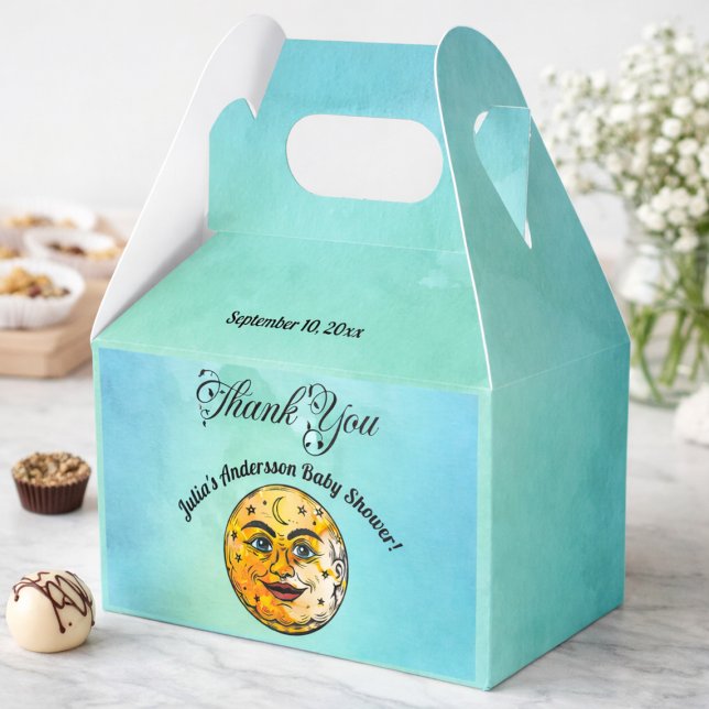 Celestial Moon Baby Shower Thank You Design Favor Boxes (Creator Uploaded)