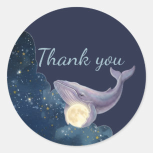 Celestial Moon Baby Shower Thank You Stickers Wh