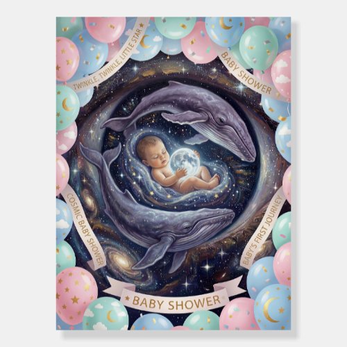 Celestial Moon Baby Shower Welcome Sign