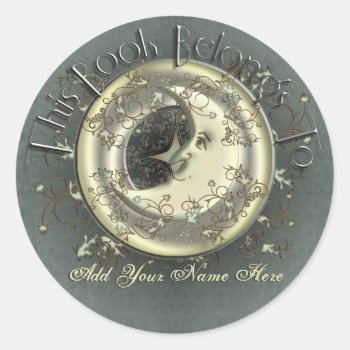 Celestial Moon Bookplate Stickers by Specialeetees at Zazzle