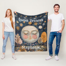 Celestial Moon Custom Name Sweet Dreams Kids Cute