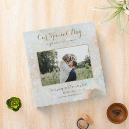 Celestial Moon Custom Photo Text Guest Wedding 3 Ring Binder