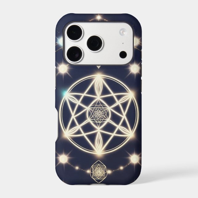 Celestial Moon Cycle Mandala – Sacred Geometry Iphone Case (Back)