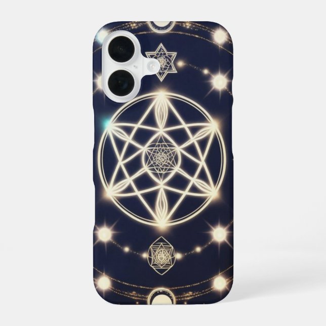Celestial Moon Cycle Mandala – Sacred Geometry iPhone Case (Back)
