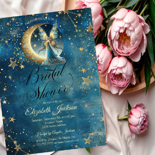 Celestial Moon Fairy Stars Bridal Shower Invitation