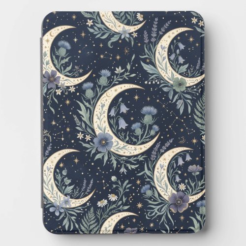 Celestial Moon & Floral Kindle Cover