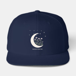 Celestial Moon & Floral Stars hat