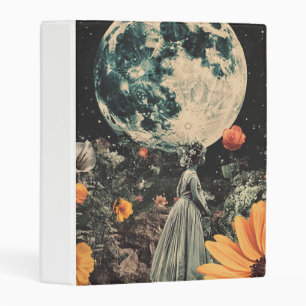 Celestial Moon Garden Sepia Floral Girl Mini Binder