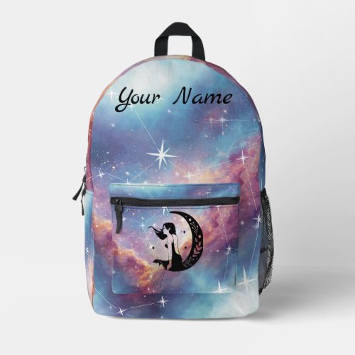 Celestial Moon Goddess/ Galaxy & Stars Aesthetic Printed Backpack