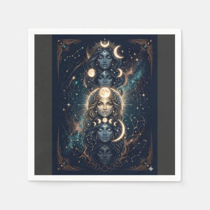 Celestial Moon Goddess Mystical Napkins