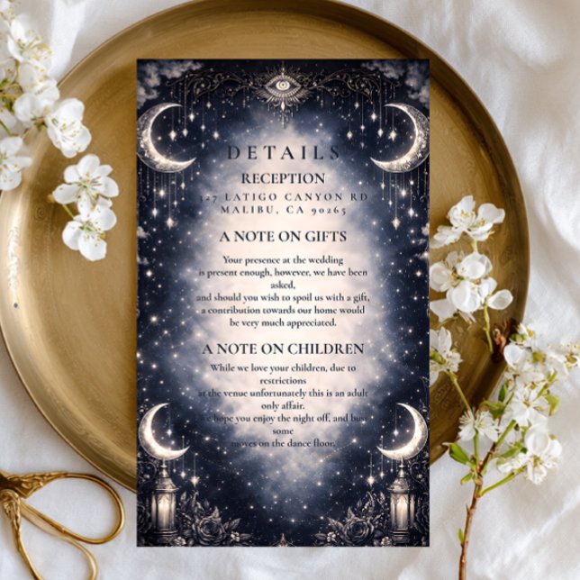 Celestial Moon Gothic Wedding Enclosure Card (Creator Uploaded)