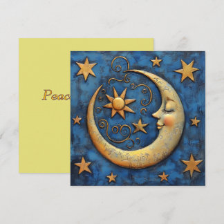 Celestial Moon Holiday Card