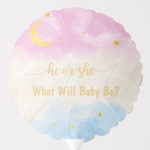 Celestial Moon Little Stars Clouds Gender Reveal