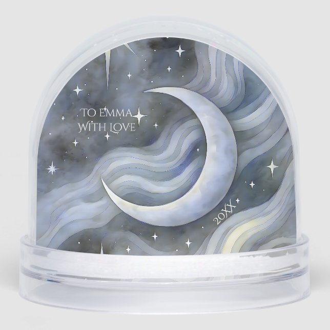 Celestial Moon Magical Gift Luxembourg Whimsical Snow Globe (Front)
