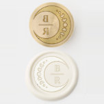 Celestial Moon Monogram Wax Seal Stamp<br><div class="desc">Elevate your invitations with the regal touch of the "Celestial Moon Monogram Wax Seal Stamp" Adorned with the stylishly simple customizable initials of the couple,  becomes a celestial insignia. Moon phases delicately woven into the design symbolize the sealing of your celestial union.</div>