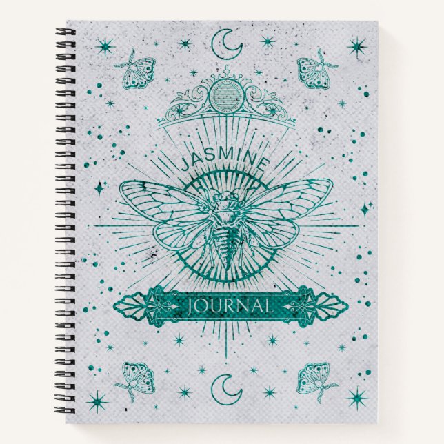 Celestial Moon Moth Personalized Journal (Front)