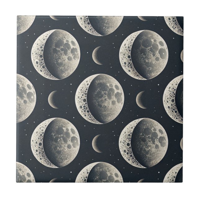 Celestial Moon Phase (1) Ceramic Tile (Front)