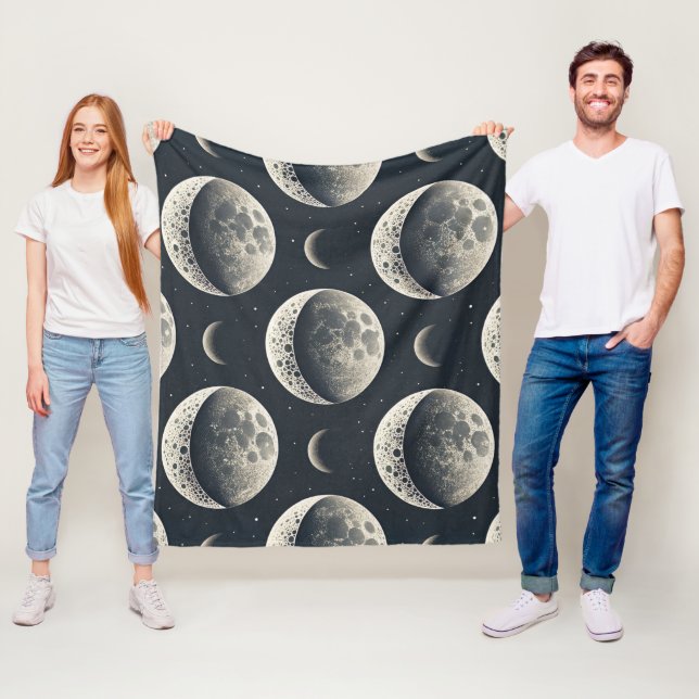 Celestial Moon Phase (1) Fleece Blanket (In Situ)