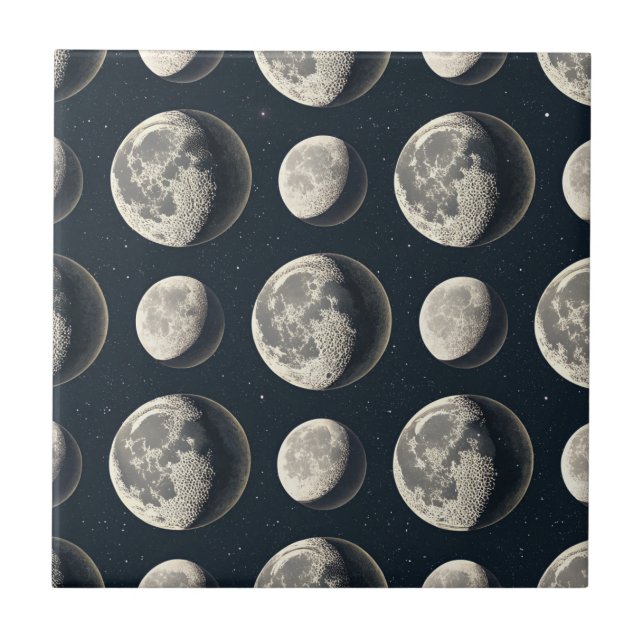 Celestial Moon Phase (2) Ceramic Tile (Front)