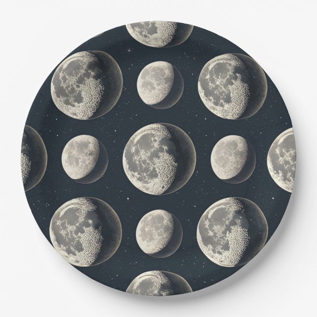 Celestial Moon Phase (2) Paper Plates (Front)