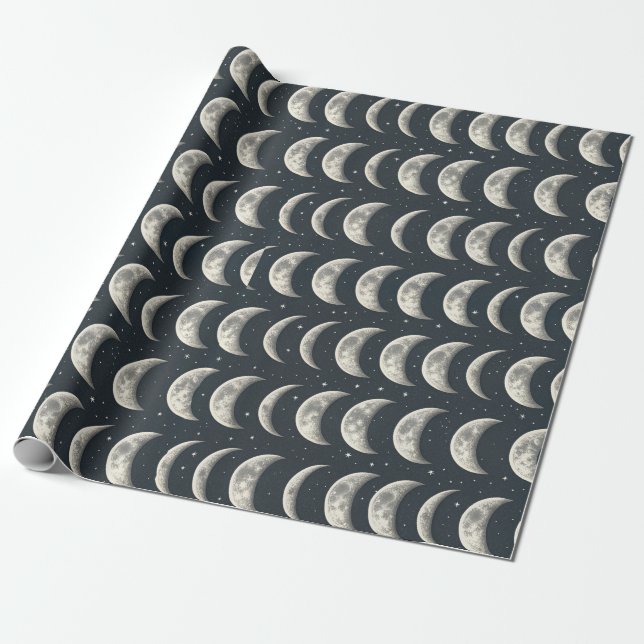 Celestial Moon Phase (2) Wrapping Paper (Unrolled)