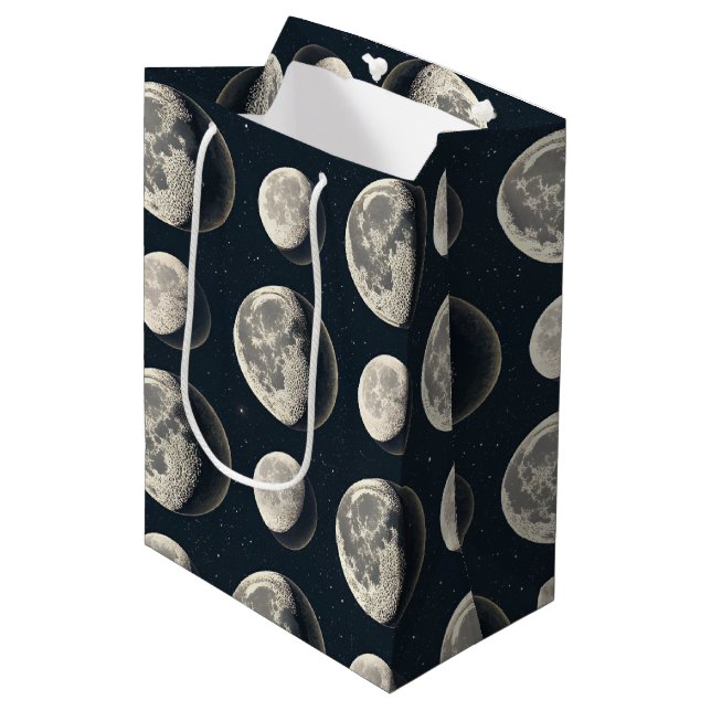 Celestial Moon Phase (3) Medium Gift Bag (Front Angled)