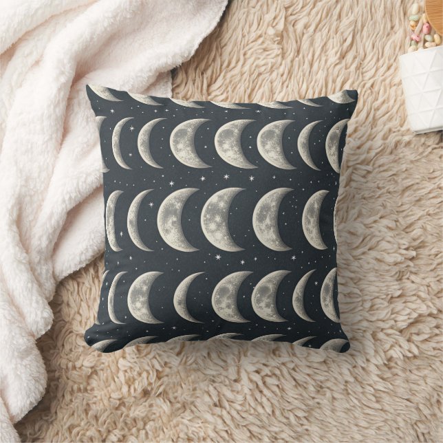 Celestial Moon Phase (3) Throw Pillow (Blanket)