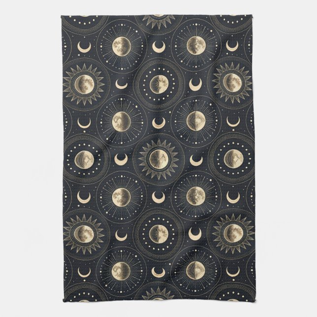 Celestial Moon Phase (4) Kitchen Towel (Vertical)